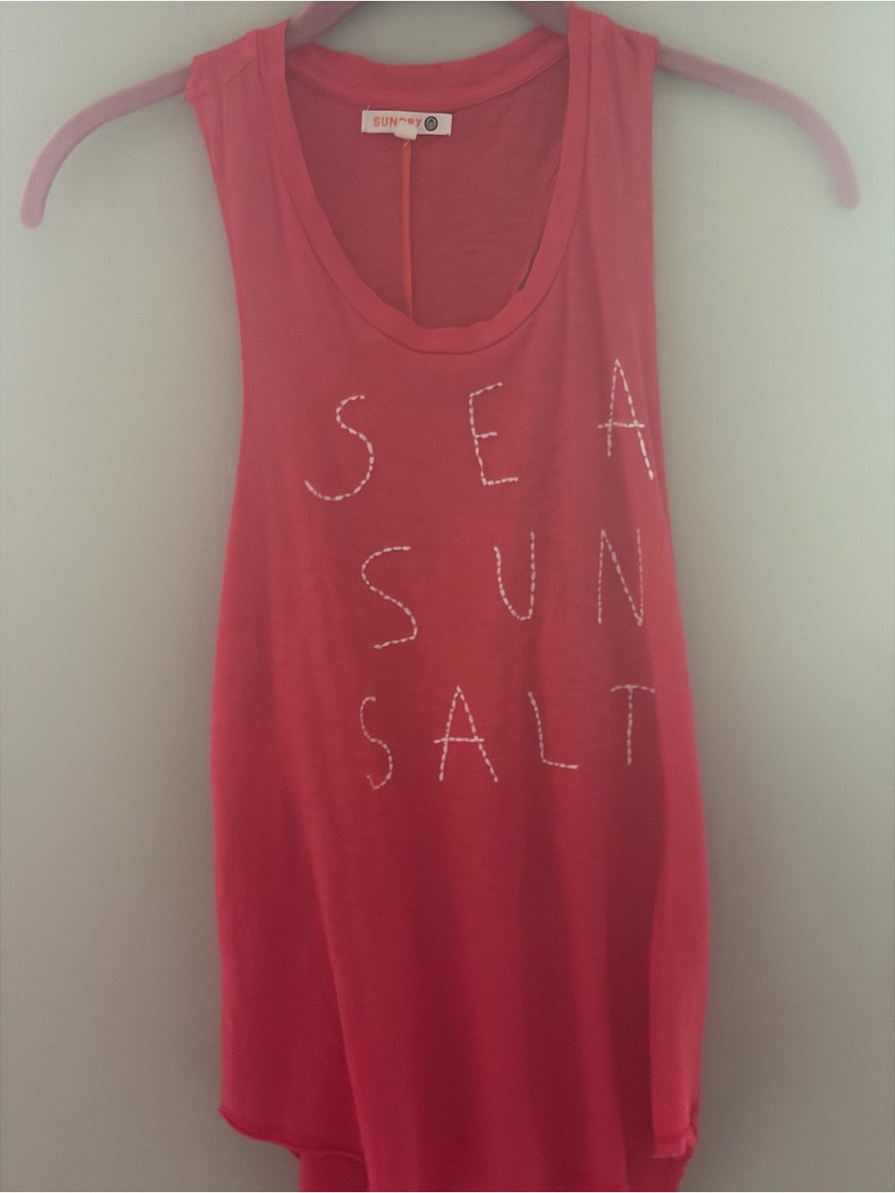 Sundry Pink Sleeveless 'SEA SUN SALT' Tank Nightshirt